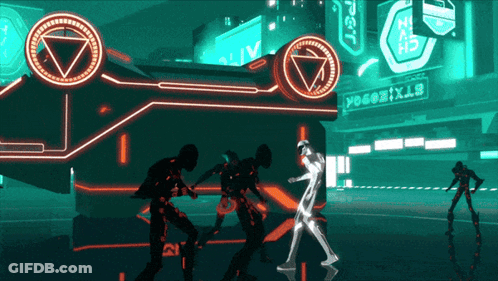 A Video Game Scene With A Sign That Says Gtx GIF