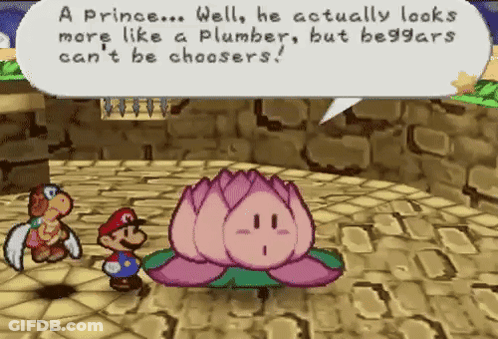 A Video Game Scene With A Speech Bubble That Says A Prince Well GIF