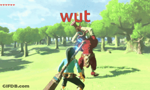 A Video Game Scene With The Word Wut On The Bottom GIF