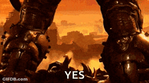 A Video Game Scene With The Word Yes Written On The Bottom GIF