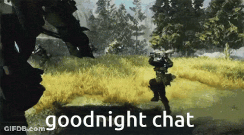 A Video Game Scene With The Words Goodnight Chat GIF