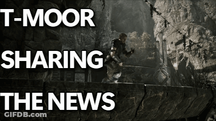 A Video Game Scene With The Words T-Moor Sharing The News On It GIF