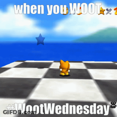 A Video Game Scene With The Words " When You Woot #Wootwednesday " GIF