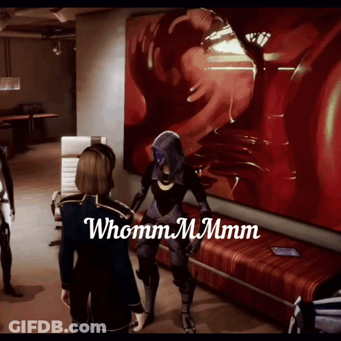 A Video Game Scene With The Words Whomm Mmmmm GIF