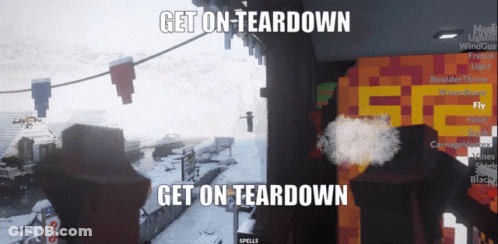 A Video Game Screen Says Get On Teardown And Get On Teardown GIF
