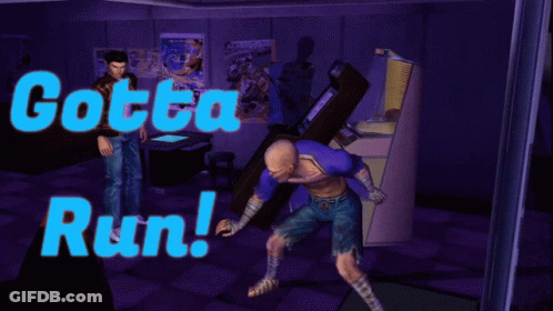 A Video Game Screen Says Gotta Run GIF