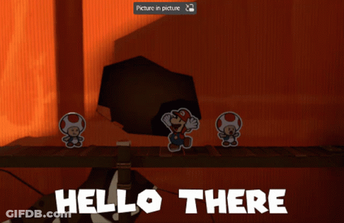 A Video Game Screen Says Hello There In White GIF