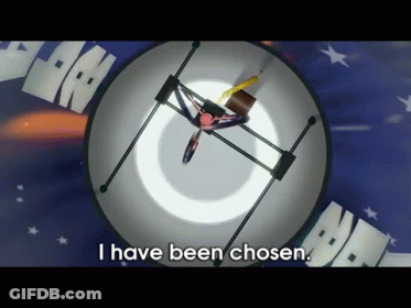 A Video Game Screen Says " I Have Been Chosen " At The Top GIF