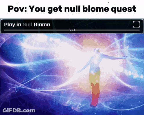 A Video Game Screen Says " You Get Null Bios Quest " GIF