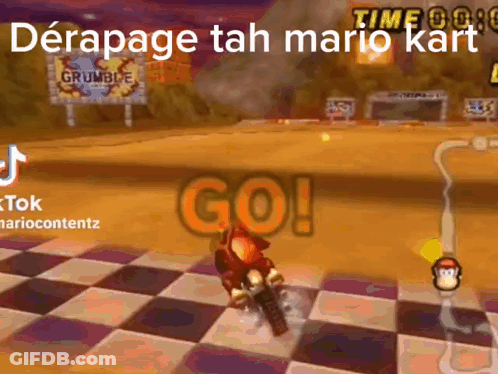 A Video Game Screen Shows A Character On A Motorcycle And The Words Go GIF