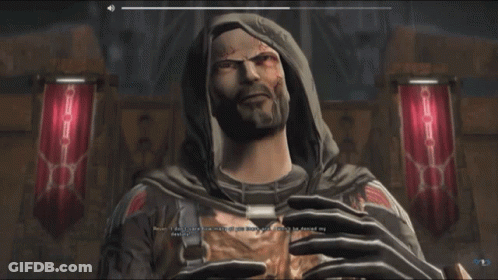 A Video Game Screen Shows A Man In A Hood And Says " I Do N't Know What To Do About You " GIF