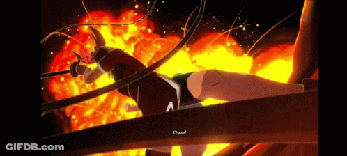 A Video Game Screen Shows A Person Laying On A Wooden Beam With Flames Coming Out Of It GIF