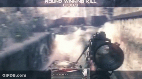 A Video Game Screen Shows A Round Winning Kill At 0 : 00.3 GIF