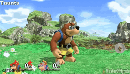 A Video Game Screen Shows Banjo And Kazooie GIF