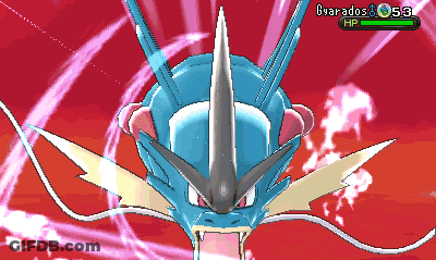 A Video Game Screen Shows Gyarados With A Hp Of 53 GIF