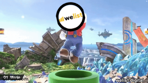 A Video Game Screen Shows Mario Jumping Over A Green Pipe GIF