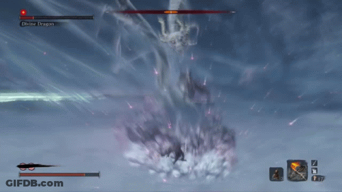 A Video Game Screen Shows The Divine Dragon In Action GIF