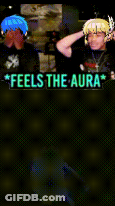A Video Game Screen That Says Feels The Aura On The Top GIF
