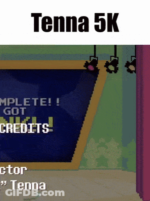 A Video Game Screen That Says Tenna 5K GIF