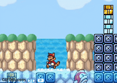 A Video Game Shows A Fox Sitting On A Rock In The Water GIF