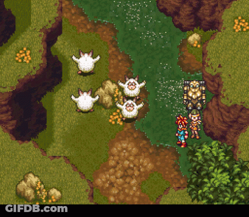 A Video Game Shows A Man And A Woman Standing Next To Each Other GIF