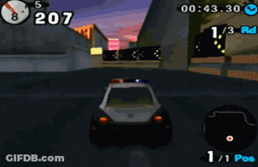 A Video Game Shows A Police Car On The Road GIF