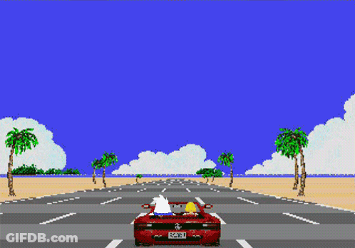A Video Game Shows A Red Car With A License Plate That Says Sgnp3 GIF