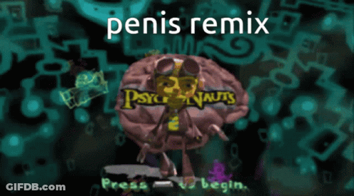 A Video Game That Says Penis Remix On The Bottom GIF