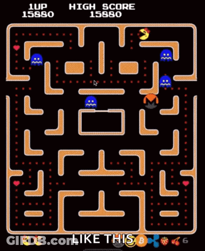A Video Game With A High Score Of 16580 Is Being Played GIF