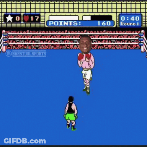 A Video Game With A Man 'S Face On The Screen That Says Barstoolsports GIF