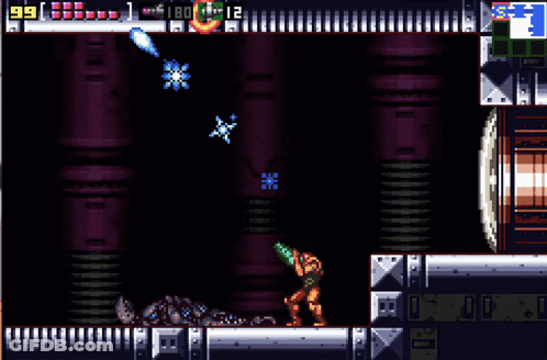 A Video Game With A Purple Background And A Score Of 86 GIF