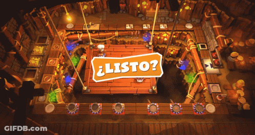 A Video Game With A Sign That Says ¿ Listo? GIF