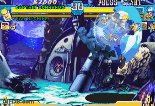 A Video Game With Captain Commando On The Screen GIF