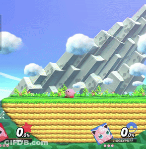 A Video Game With Kirby And Jigglypuff Playing GIF