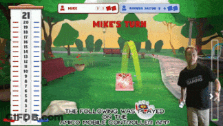A Video Game With Mike 'S Turn Written In Red GIF