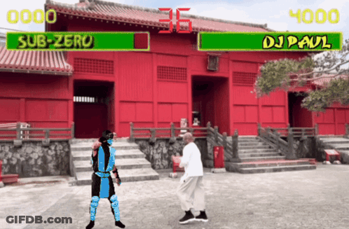 A Video Game With Sub-Zero And Dj Paul Playing GIF
