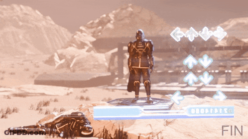 A Video Game With The Word Fin On The Bottom Left GIF