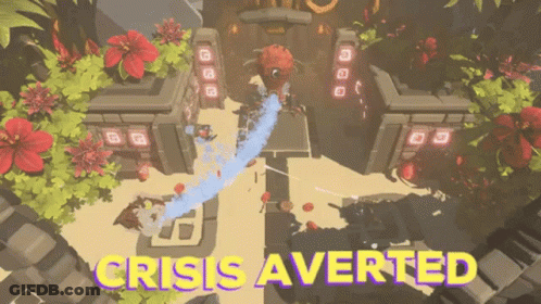 A Video Game With The Words Crisis Averted On The Bottom Right GIF