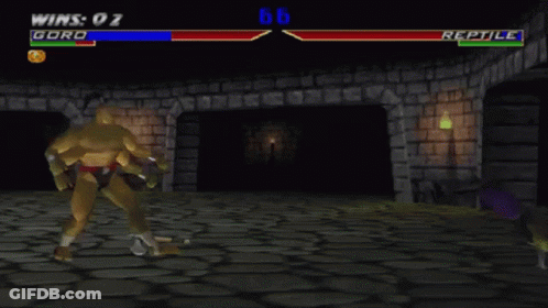 A Video Game With The Words Finish Him On The Bottom GIF