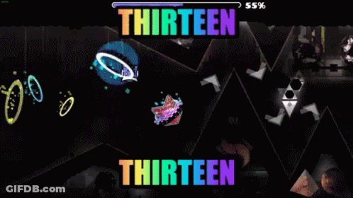 A Video Game With The Words Thirteen Thirteen On The Top GIF
