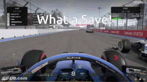 A Video Game With The Words What A Save At The Bottom GIF