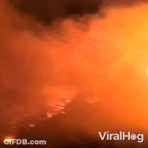 A Video Of A Fire With The Words Viralhog Written On The Bottom GIF