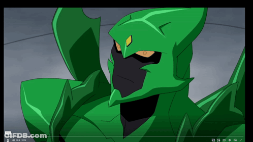A Video Of A Green Cartoon Character Is Playing On A Computer Screen GIF
