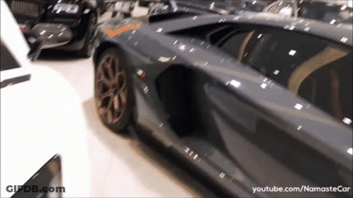 A Video Of A Lamborghini Aventador Is On Youtube.com GIF