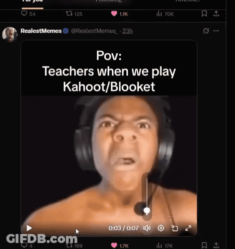 A Video Of A Man Wearing Headphones Is Titled Teachers When We Play Kahoot / Blooket GIF