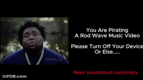 A Video Of A Man With The Words You Are Pirating A Rod Wave Music Video GIF