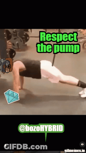A Video Of A Person Doing Push Ups With The Words Respect The Pump GIF