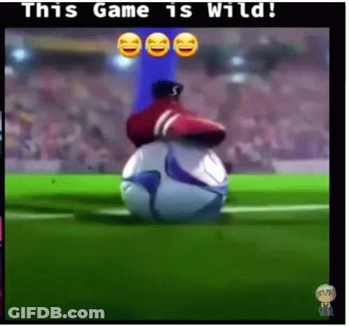A Video Of A Soccer Game With The Words " This Game Is Wild " At The Top GIF
