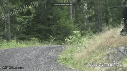 A Video Of A Swedish Rally Is Being Displayed On A Screen GIF