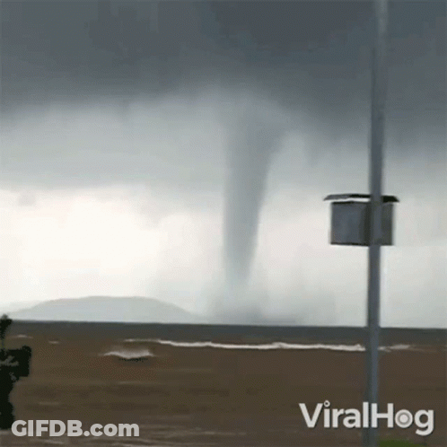 A Video Of A Tornado On A Beach Is Being Shared By Viralhog GIF